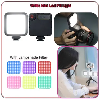 W49S Užpildykite šviesą Mini RGB vaizdo šviesos apšvietimas fotografijai 2000mah Rgb Led vaizdo kameros lemputė Vlog Live Tiktok Type-c prievadas - Nuotrauka 1  