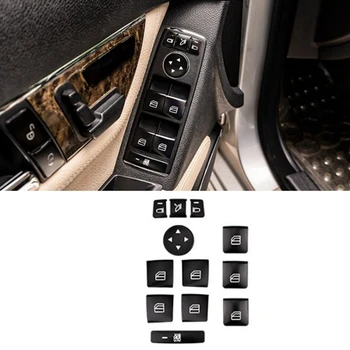 48PCS Automobilio durų porankis Lango jungiklio mygtuko apdailos dangtelio lipdukas Mercedes Benz GLK ML GL A B C E G Class W204 X166 - Nuotrauka 2  