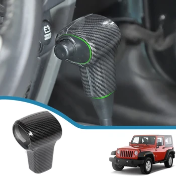 Automobilio pavarų perjungimo galvutės rankenėlės apdailos dangtelio lipdukai Jeep Wrangler JK 2007 2008 2009 2010 Interjero liejimo priedai - Nuotrauka 1  