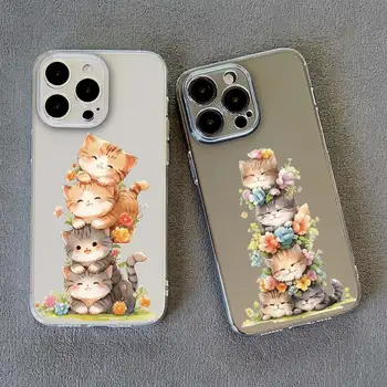 Cartoon Dog Panda Cat Couple Phone Case for IPhone 11 12 13 Mini 14 Pro MAX X XR XS 7 8 Plus SE2020 Cute Animal Paired Cover - Nuotrauka 1  