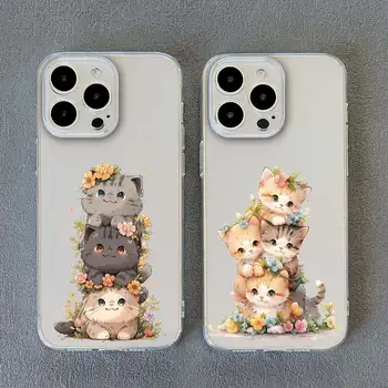 Cartoon Dog Panda Cat Couple Phone Case for IPhone 11 12 13 Mini 14 Pro MAX X XR XS 7 8 Plus SE2020 Cute Animal Paired Cover - Nuotrauka 2  