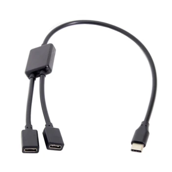 Y1UB Universal Type C 1 Male to 2 USB C Type C Female OTG Cable Hub for Computer Laptop Mobile phone and more devices - Nuotrauka 1  