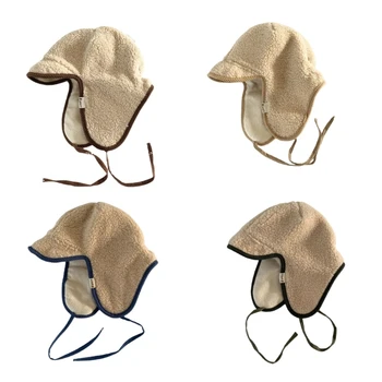Žieminės ausinės Kepurės Kids Baby Bonnet Cap Hat Soft Warm Hat Beanie Cap for Boy Girl Tiny 2-6 metų - Nuotrauka 1  