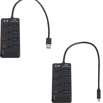 Paprastas ir elegantiškas USB / C tipo šakotuvas su 3 USB 2.0 prievadais ir 1 USB prievadu bei plačiu suderinamumu skirtingiems vartotojams - Nuotrauka 1  