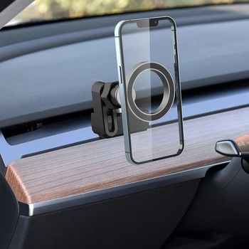 Magnetinis automobilio ventiliacijos laikiklis 6-nagų prietaisų skydelio skydelis Pagrindinis telefono laikiklis Tesla modelis 3 modelis Y 4.0-7.2 colių mobiliojo telefono laikiklis - Nuotrauka 2  