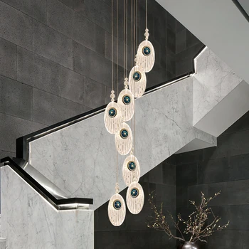 TEMAR Šiaurės šalių pakabukas LED kūrybinės plunksnos formos šviestuvas Modernūs šviestuvai Namų svetainė Laiptai Prieškambario šviestuvas - Nuotrauka 2  