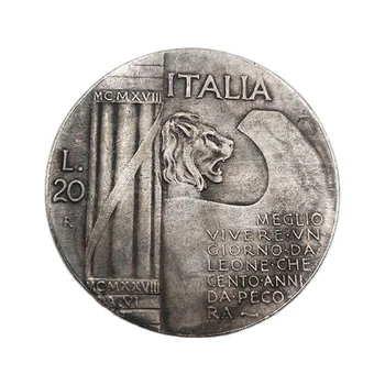 1928 Italijos proginė moneta Geras gyvenimas Kiekvieną dieną monetų kolekcija Namų dekoravimas Suvenyrai Rankdarbiai Dovanos - Nuotrauka 1  