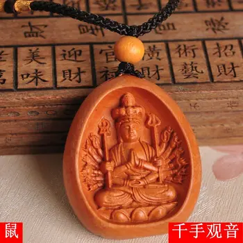 Zodiako globėjas, gyvenimas Buda, raudonmedžio pakabukų vėrinys Samantabhadra Bodhisattva Manjushri Guanyin - Nuotrauka 1  