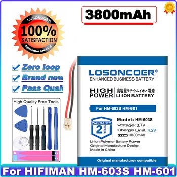 100% Nauja LOSONCOER 3800mAh HM-603S didelės talpos baterija HIFIMAN HM-601 HM-603S SLIM HM-602 akumuliatoriai ~ sandėlyje - Nuotrauka 1  