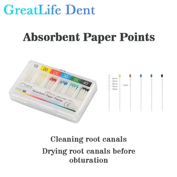 GreatLife Dent 10packs/lot Tips Taper 0.2/0.4/0.6 Dydis 15/20/25/30/35/40 Dantų šaknų endodontija Drėgmę sugeriantys popieriaus taškai - Nuotrauka 2  
