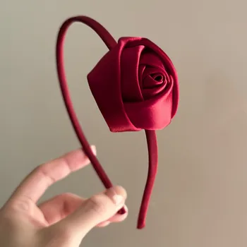 Nauja didelė raudonų rožių plaukų juosta moterims Seksuali karšta romantiška gėlė Vestuvinės Plaukų aksesuarai Pasiūlymas Rekvizitai Gimtadienio dovanos - Nuotrauka 2  