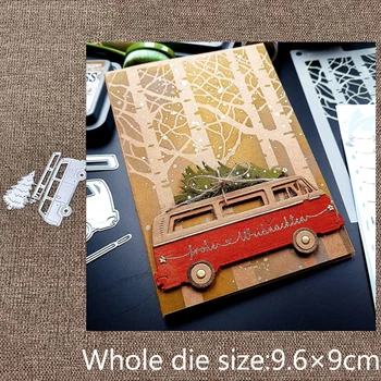 Naujo dizaino amatas Metalo trafareto forma Pjovimo štampai medžio autobuso apdaila iškarpų knyga štampų gabalai Albumas Popierinė kortelė Amatų įspaudas - Nuotrauka 1  
