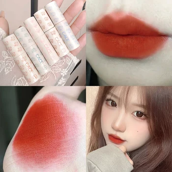 Matiniai lūpų blizgių rinkiniai vandeniui atsparūs išliekantys skysto aksomo atspalvio purvo lūpų dažai Korėjietiškas mielas makiažas skystas lūpų dažų glazūra moterims - Nuotrauka 1  