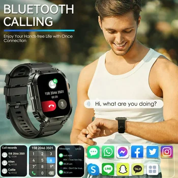 Outdoor Sport Smart Watch Men for Android Xiaomi Ios Ip68 vandeniui atsparūs fitneso laikrodžiai Širdies ritmas 1.96'' Išmanusis laikrodis 2023 Originalas - Nuotrauka 2  