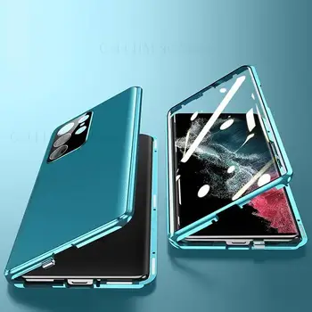 Funda, skirta Samsung S22 Ultra 5G odiniam grūdinto stiklo telefono dėklui, skirtam Galaxy S22 Plus dvipusiam magnetinės absorbcijos atverčiamam dangteliui - Nuotrauka 2  