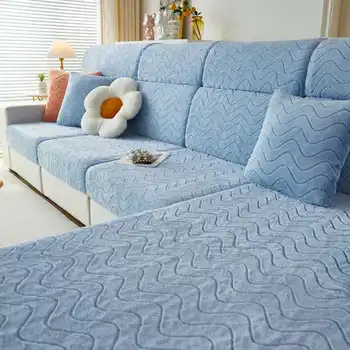 Žiemos sutirštinimas minkštas elastingas sofos čiužinys 1/2/3/4 Sėdimos vietos kampinės sofos pagalvėlės užvalkalas Chaise Lounge Dulkėms atsparūs užvalkalai - Nuotrauka 2  
