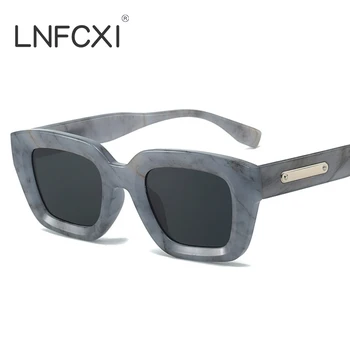 LNFCXI Nauji kvadratiniai akiniai nuo saulės Moterų mada Vintažiniai vyriški atspalviai Prekės ženklas Dizaineris Prabangūs akiniai nuo saulės UV400 Akiniai Oculos - Nuotrauka 1  