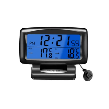 Automobilių automobilių elektroniniai vidiniai ir išoriniai dvigubos temperatūros automobilių elektroniniai laikmačiai Borto termometro laikrodžiai - Nuotrauka 2  