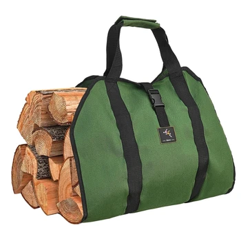 skirtas pirkinių krepšių rąstų stovyklavimui lauko laikiklis nešiojimo krepšys medinė drobė - Nuotrauka 1  