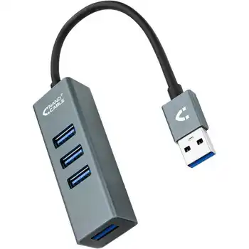 Nanocable USB 3.0 Kelių prievadų adapteris 4 prievadų jungiklis Pilka 10.16.4402 10cm - Nuotrauka 2  