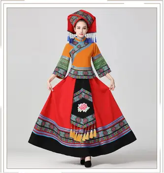 Yao mažumos drabužiai Moteriškas Zhuang šokis - Nuotrauka 2  