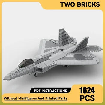 Moc statybinių plytų karinis modelis 1:35 mastelis F-22 Raptor Fighter Technology modulinių blokų dovana Kalėdų žaislų 