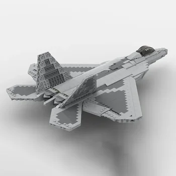 Moc statybinių plytų karinis modelis 1:35 mastelis F-22 Raptor Fighter Technology modulinių blokų dovana Kalėdų žaislų 