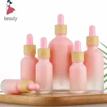 5ML-20ML reagento akių lašas rožinio stiklo buteliukas Aromaterapinis skystos pipetės buteliukas Pakartotinai užpildomi kosmetikos esencijos pakuotės buteliukai Kelionės - Nuotrauka 2  