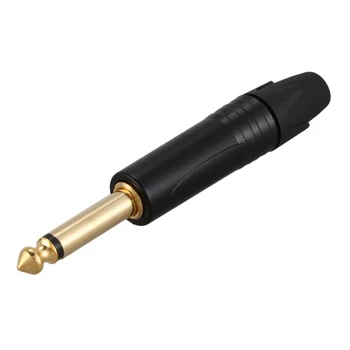 Gold Plating 40Pcs Mono Professional 2 Pole 6.35 mm 6.5Mm Stereo Jack Plug Neutrik 6.35Mm Jack Black - Nuotrauka 2  
