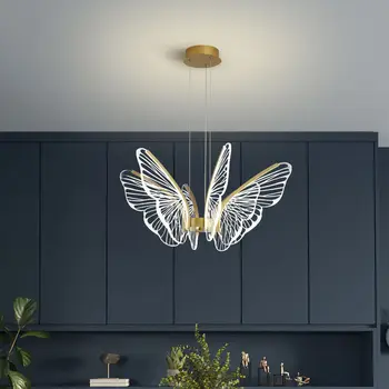 Modern Creative Butterfly Valgomasis Light Luxury Acrylic Guide Light Master Bedroom Pendant Light (Nemokamas pristatymas) - Nuotrauka 2  